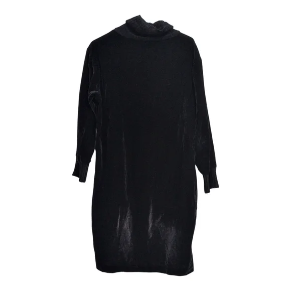 ATM ANTHONY THOMAS MELILLO Mock Neck Drappy Velvet Dress in Black Small - Picture 4 of 6